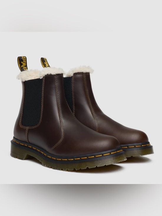 Dr. Martens Shoes - Dr. Martens 2976 Leonore Faux Fur Lined Chelsea Boots Brown Size 10